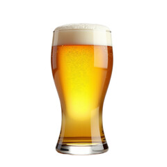 A refreshing, golden-colored beverage with a foamy head