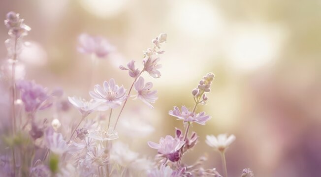 primer plano de campo de flores. flores silvestres