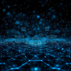 Obraz premium Abstract 3D Cube Network Background