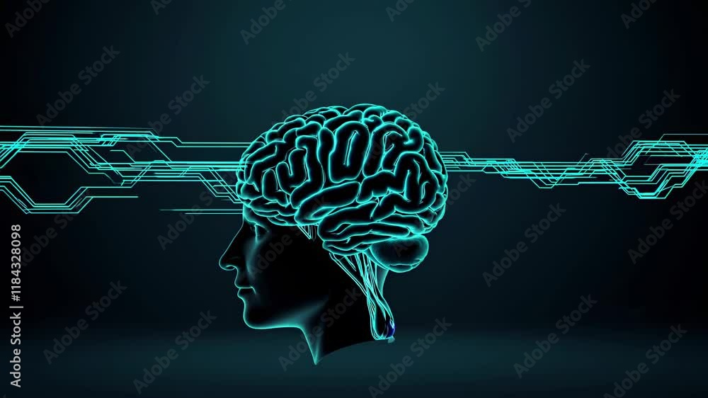 Leinwandbilder Exploring the intricacies of the human brain through digital visualization techniques and innovative technology