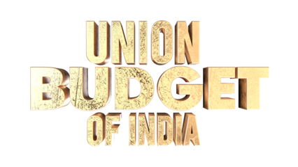 Indian Union Budget, India economy, finance icon, Indian rupee coin with Indian map vector illustration, typography	