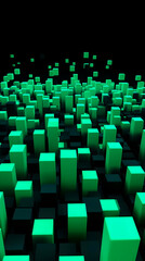 Obraz premium Abstract 3D Green Cube Background