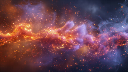 Fototapeta premium Glowing Cosmic Nebula with Sparkling Particles..