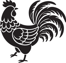 rooster symbol logo silhouette design vector art illustration
