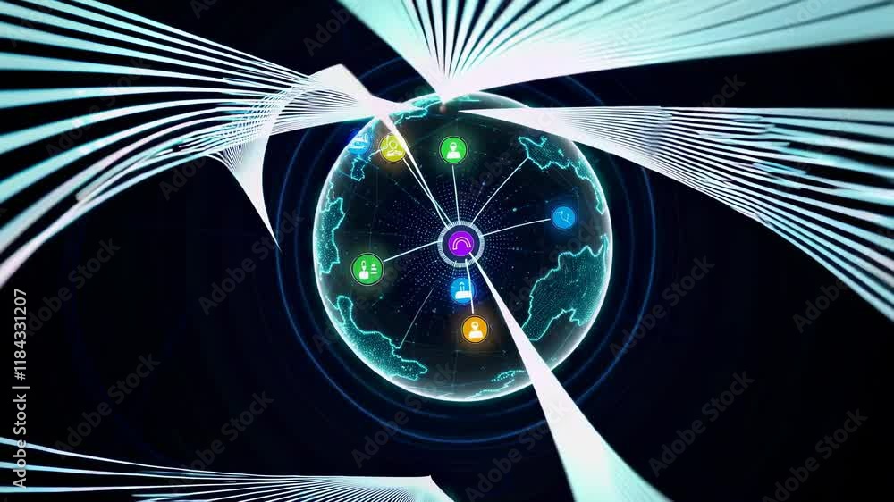 Poster exploring the impact of global connectivity through digital networking technology