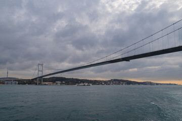 The July 15 Martyr's Bridge (Bosphorus Bridge) in Istanbul, Turkey