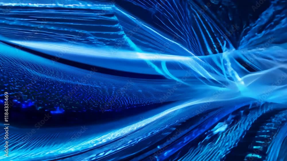 Aufkleber vibrant blue light pulses with temporal distortion on dynamic backdrop zoom effect