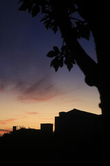 sunset over the city