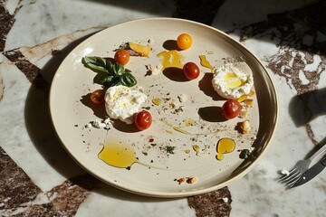 Artistic Deconstructed Salad: A Modern Culinary Presentation