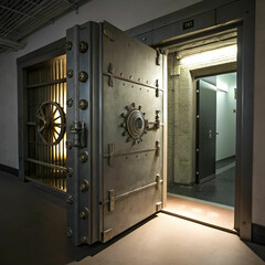 bank vault steel open door