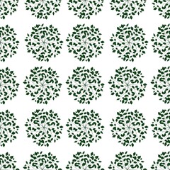 Round Simple Leaves Seamless Pattern Background Small Design for Prints, Textiles, Packaging, Fabrics, and Wrapping Paper