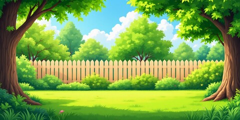 Peaceful garden scene illustration