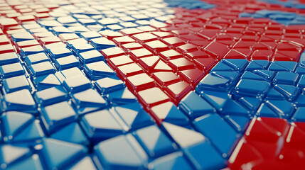 Obraz premium Abstract 3D Red Blue Blocks Background