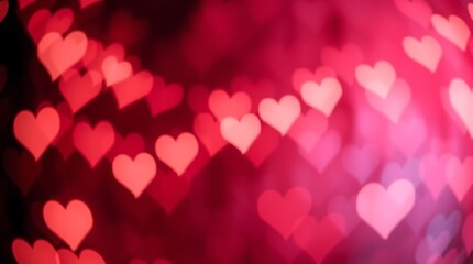 Obraz premium Romantic Valentine's Day Background with Hearts, Roses- Ideal for Celebrations and Love-Themed Designs