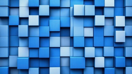 Abstract Blue Cube Pattern Background.