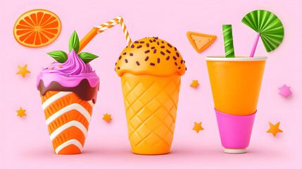Summer Treats 3D Illustration