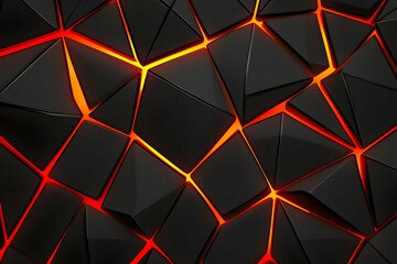 Abstract 3D Black Orange Glowing Background