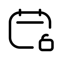 unlocked calendar icon with line style, perfect for user interface projects