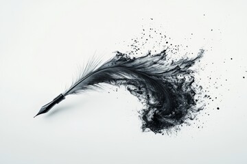 Abstract black ink splash resembling a bird symbolizing freedom and expression