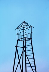 Zaporizhia Khortitsa Silhouette of a watchtower on the Scythian Stan land