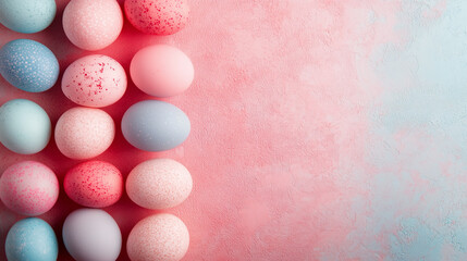 Obraz premium Easter background with easter eggs and decorative elements
