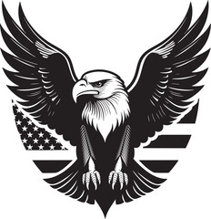 American Eagle Flag Emblem Illustration
