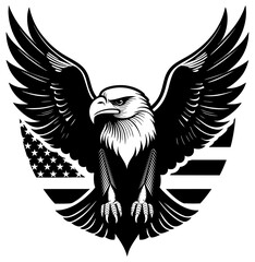 Obraz premium American Eagle Flag Emblem Illustration