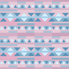 Geometric pink and blue seamless pattern