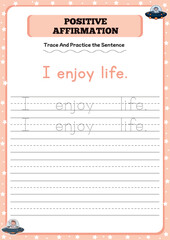 Positive affirmation activity worksheets for toddlers 