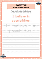 Positive affirmation activity worksheets for toddlers 