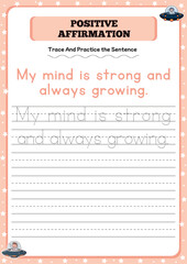 Positive affirmation activity worksheets for toddlers 