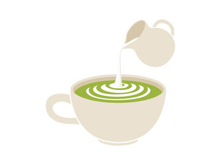抹茶ラテのイラスト