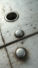 Close-up riveted aluminum alloy aircraft sheet metal components, technology,industrial