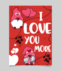Valentine celebration poster Romantic cute love card template design
