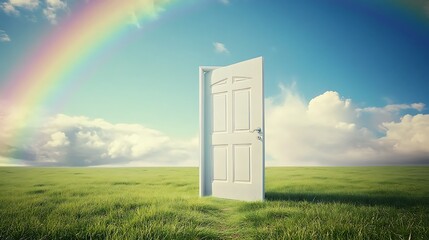 An Open Door Standing in the Mountains, Inviting Exploration and the Discovery of New Realms