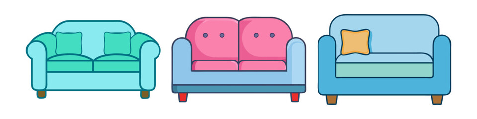 loveseat vector icon, furniture vector illustration - simple illustration of loveseat perfect for logos, and furniture- themed designs.