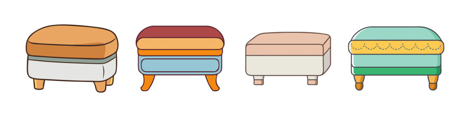 ottoman vector icon, furniture vector illustration - simple illustration of ottoman perfect for logos, and furniture- themed designs.