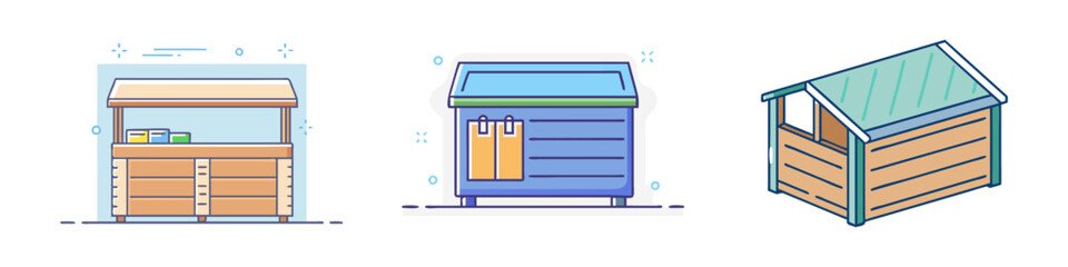 outdoor storage box vector icon, furniture vector illustration - simple illustration of outdoor storage box perfect for logos, and furniture- themed designs.