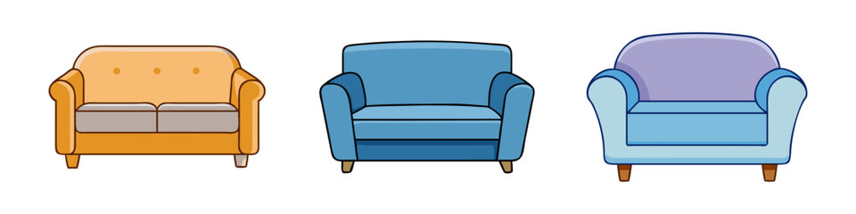 sofa vector icon, furniture vector illustration - simple illustration of sofa perfect for logos, and furniture- themed designs.