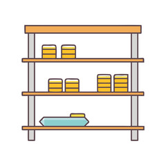 wall shelf vector icon, furniture vector illustration - simple illustration of wall shelf perfect for logos, and furniture-themed designs.