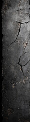 Obraz premium Black textured background with rough concrete surface and distressed cracks, ideal for design. Toned, aged, and damaged wall, creating a feeling of decay and collapse.