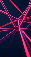 Abstract 3D Glowing Pink Lines