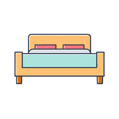 bed vector icon, furniture vector illustration - simple illustration of bed perfect for logos, and furniture-themed designs.