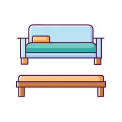 bed bench vector icon, furniture vector illustration - simple illustration of bed bench perfect for logos, and furniture-themed designs.