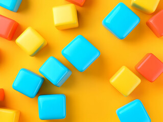 Obraz premium Vibrant 3D Cubes Abstract Background