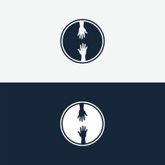 Letter H with negative space hand logo icon sign vector template
