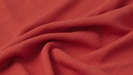Sustainable Red Fabric, Eco-Friendly Clothing Textile Texture - Natural Draped Red Cloth for Sustainable Fashion Design