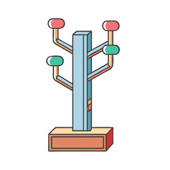 coat rack vector icon, furniture vector illustration - simple illustration of coat rack perfect for logos, and furniture-themed designs.