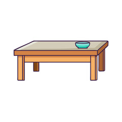 coffee table vector icon, furniture vector illustration - simple illustration of coffee table perfect for logos, and furniture-themed designs.