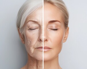 Comparison image showing smooth and radiant skin after professional skincare treatment.